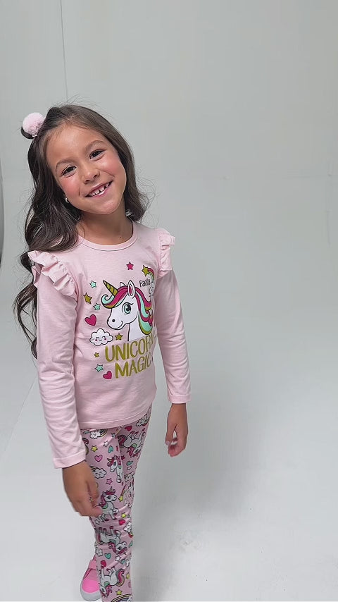 Conjunto Infantil Meia Estação Feminino Unicorn Magic - Rosa