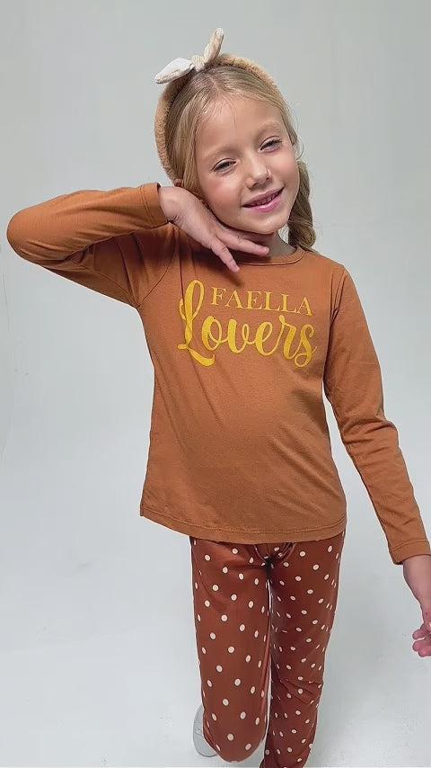 Conjunto Infantil Meia Estação Feminino Faella Lovers - Caramelo