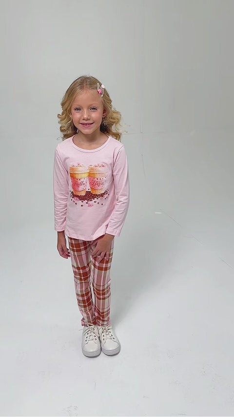 Conjunto Infantil Meia Estação Feminino Coffee - Rosa