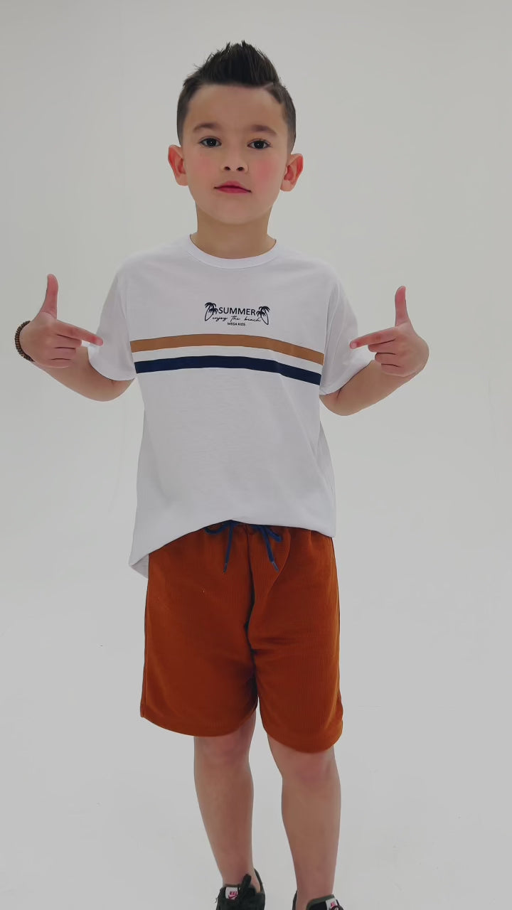 Conjunto Infantil Verão Masculino Summer - Branco