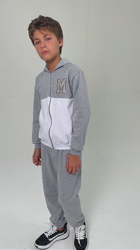 Conjunto Moletom Peluciado Infantil Masculino Mega Kids - Mescla