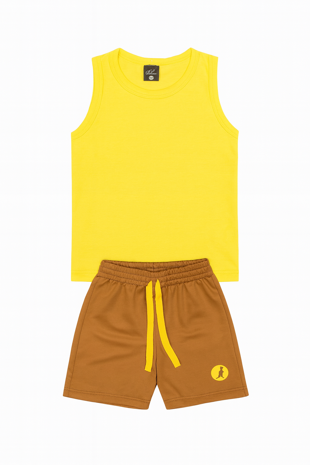 Conjunto Infantil Regata Menino Verão Minimalista Kangulu Amarelo