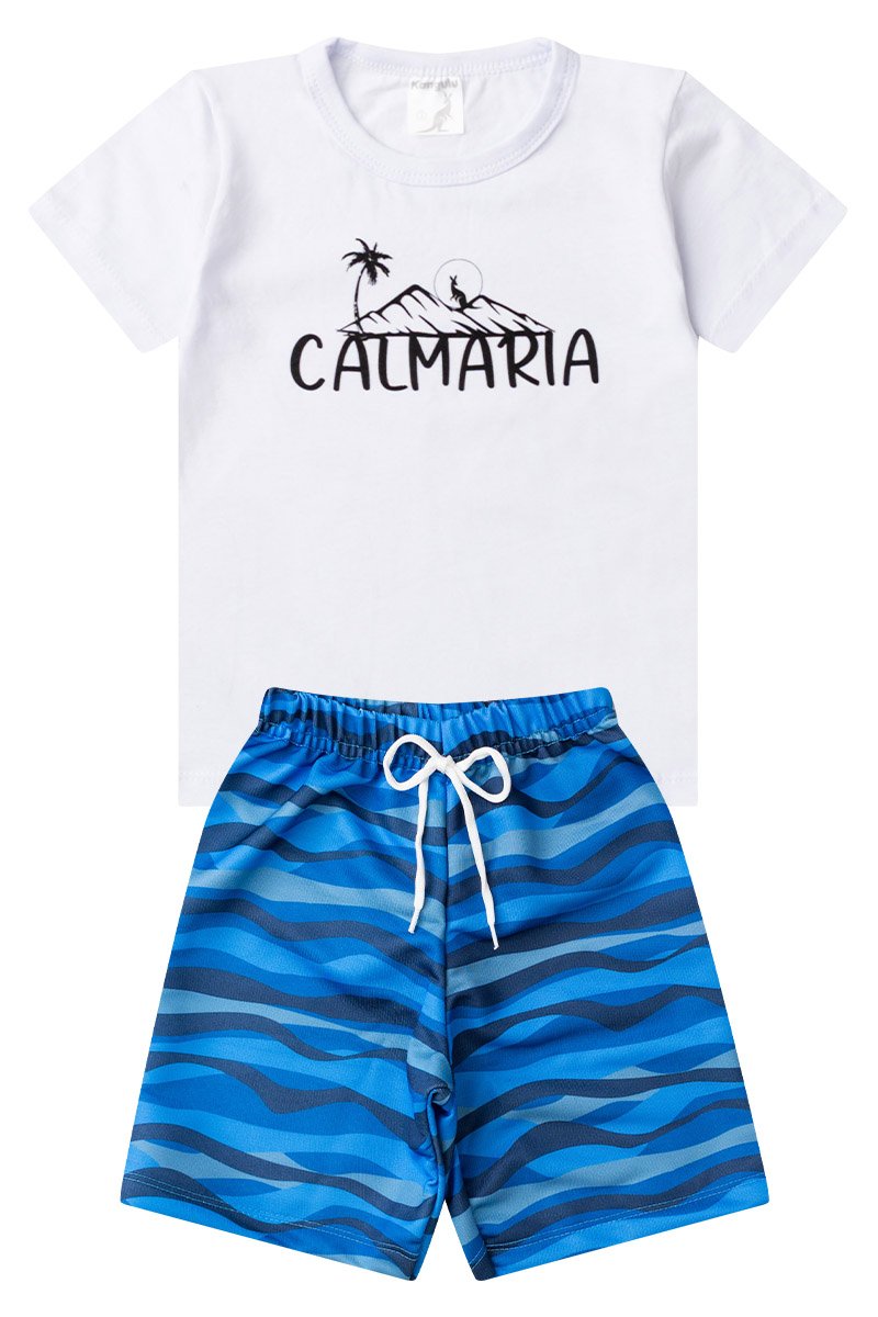 Conjunto Infantil Menino Calmaria Verão Kangulu Branco