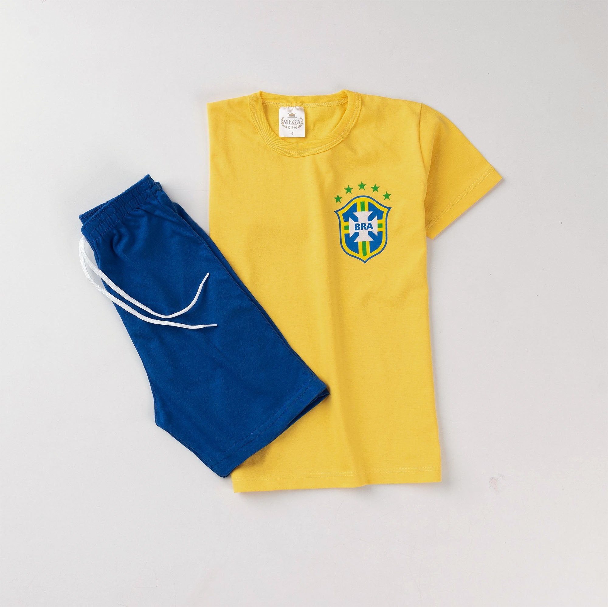 Conjunto Infantil Verão Masculino Brasil - Amarela
