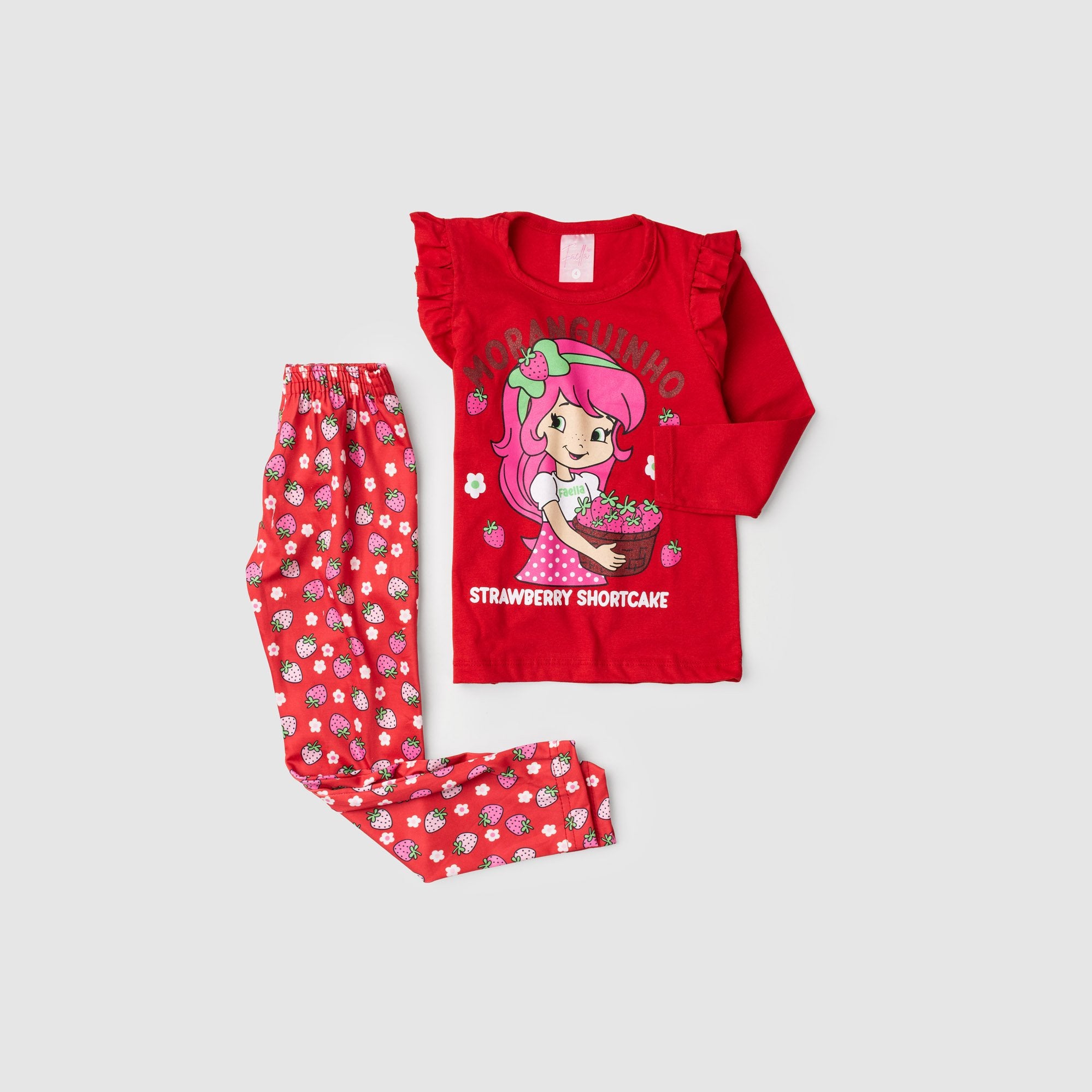 Conjunto Infantil Meia Estação Feminino Moranguinho - Vermelho