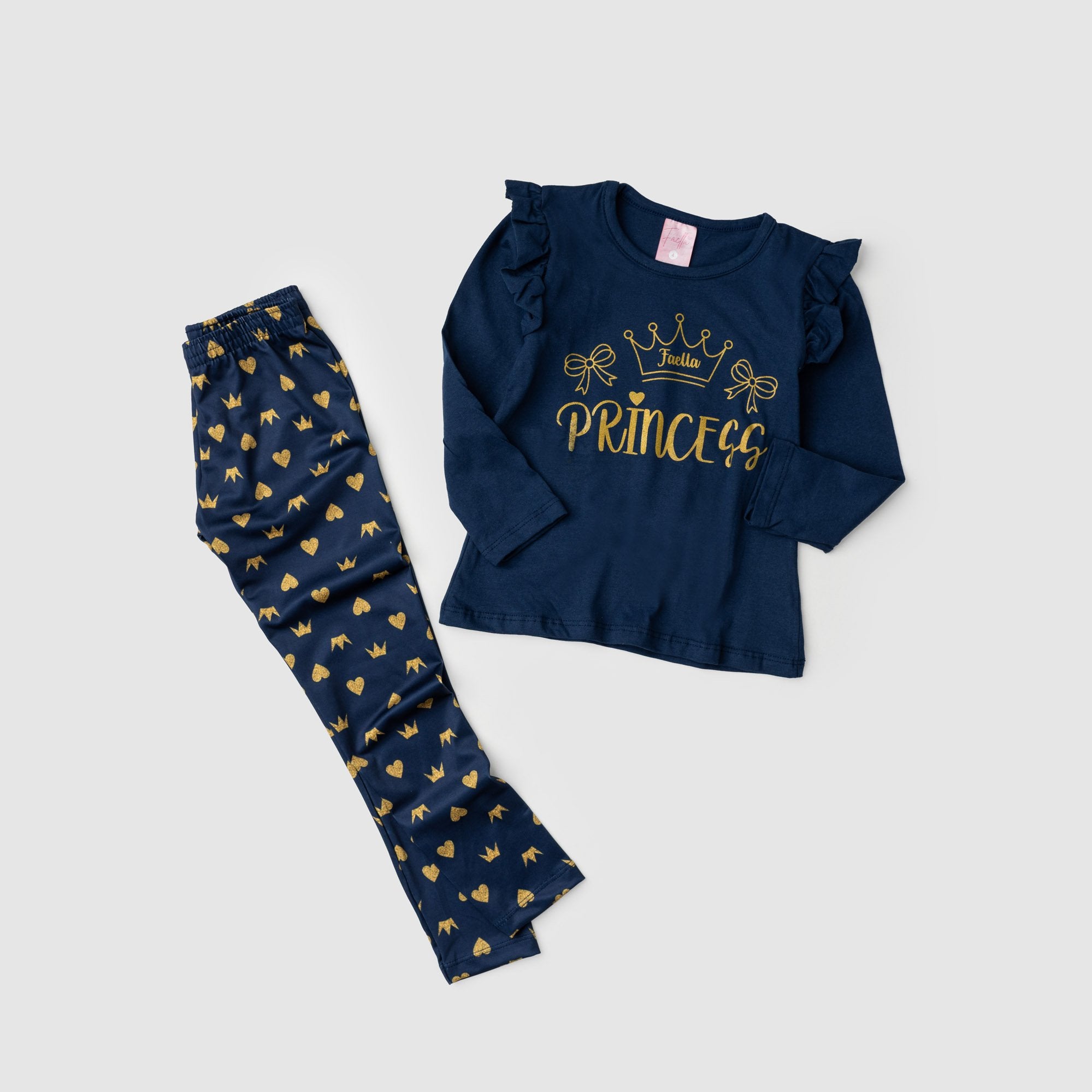 Conjunto Infantil Meia Estação Feminino Princess - Marinho