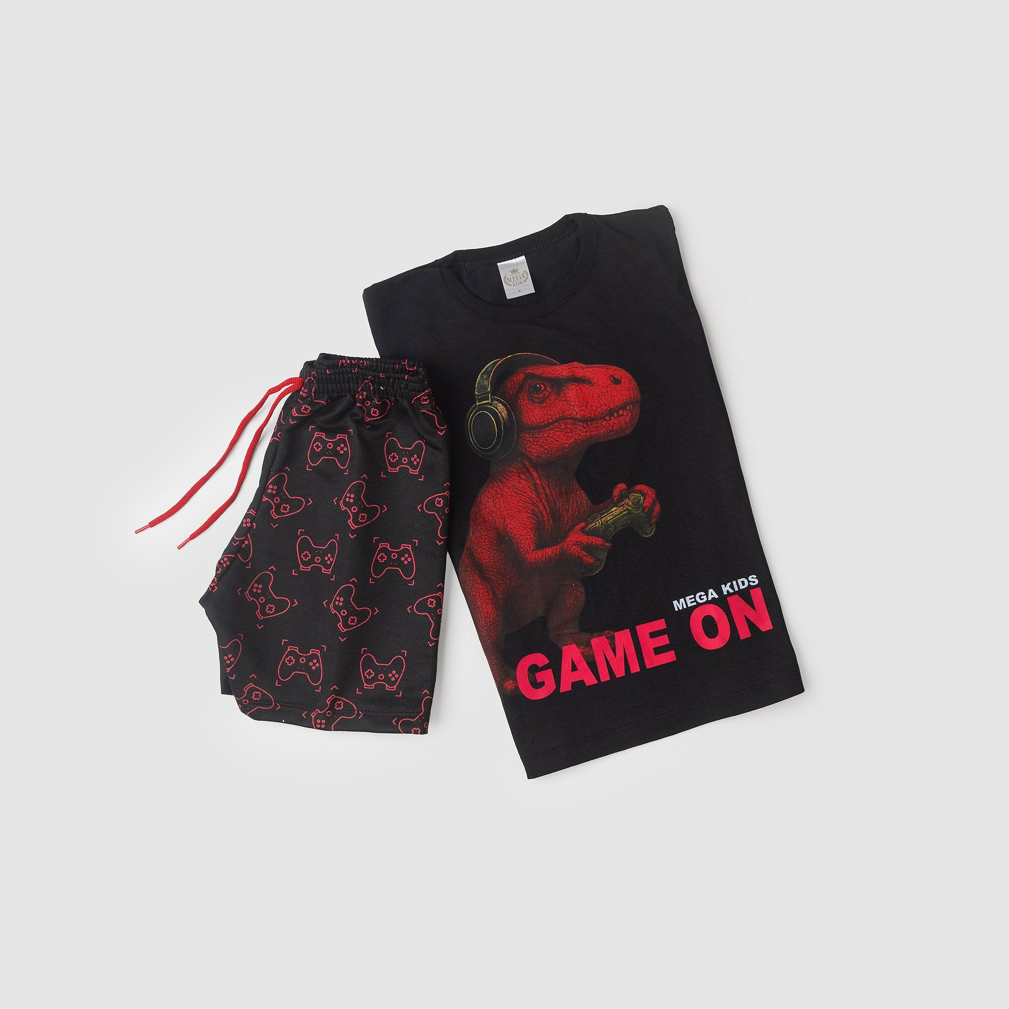 Conjunto Infantil Masculino Dino Vermelho - Preto