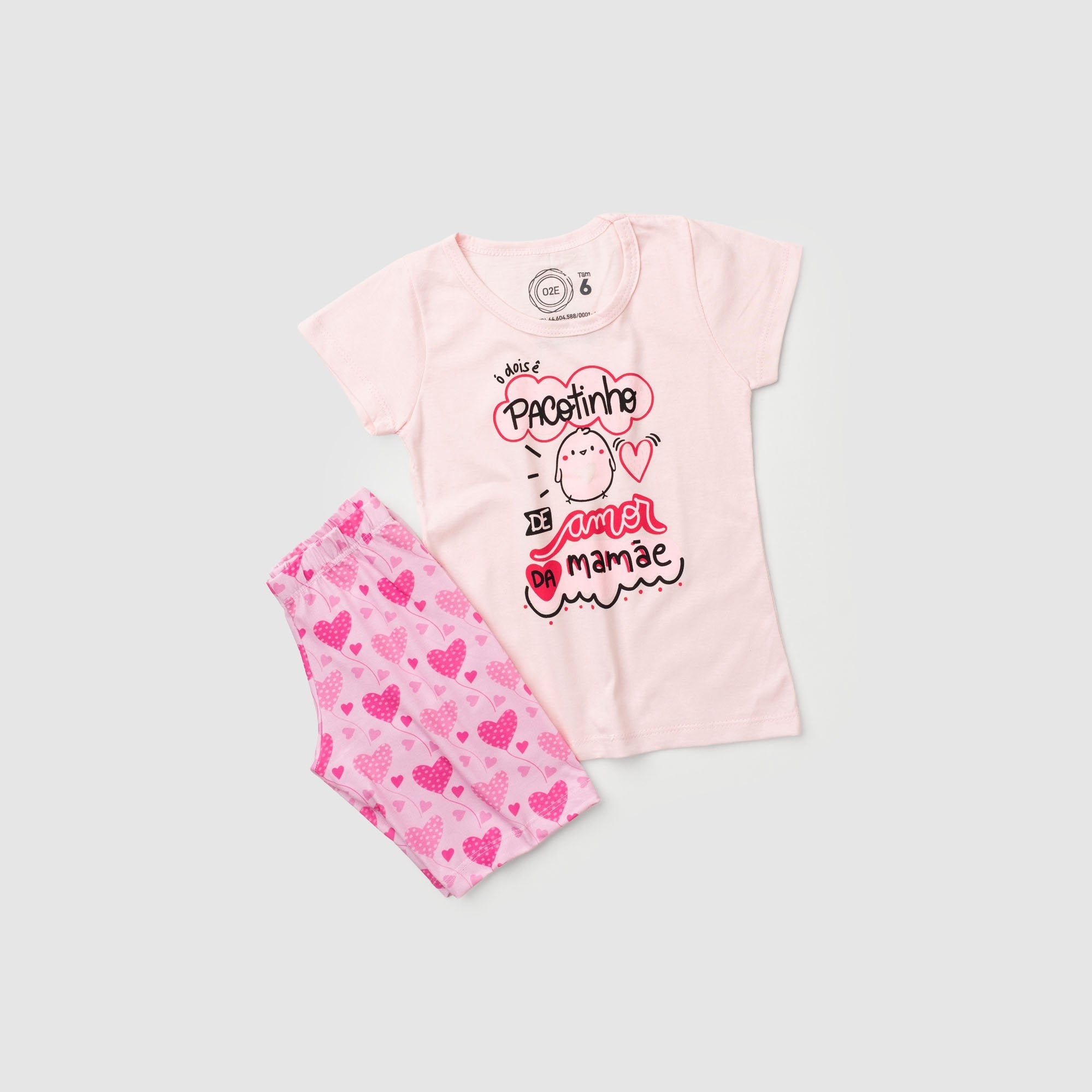 Conjunto Infantil Menina Pacotinho Verão Rosa Bebê