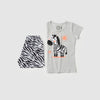 Conjunto Infantil Menina Zebrinha Verão Cinza