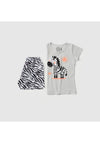 Conjunto Infantil Menina Zebrinha Verão Cinza