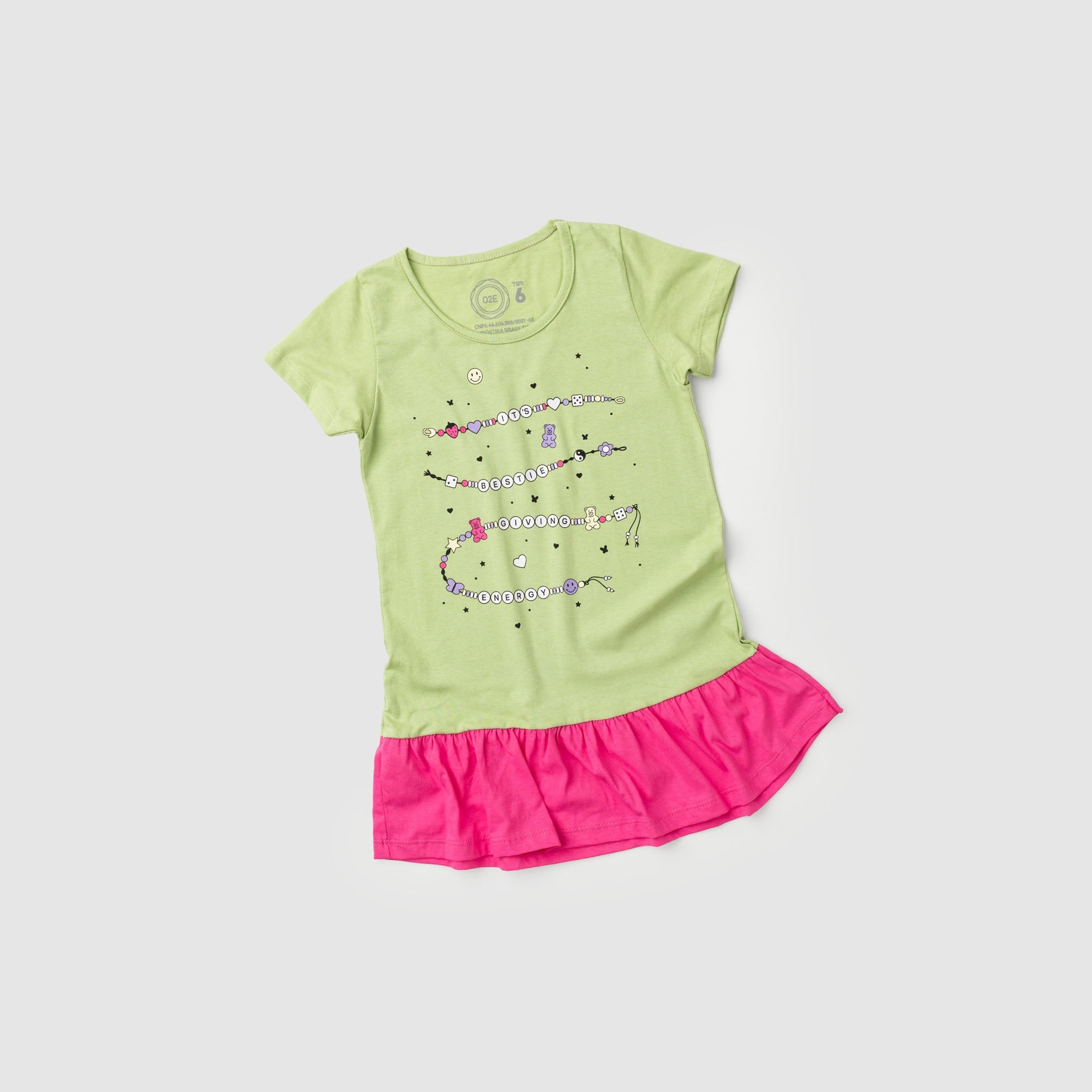 Vestido Infantil Menina Verão Verde