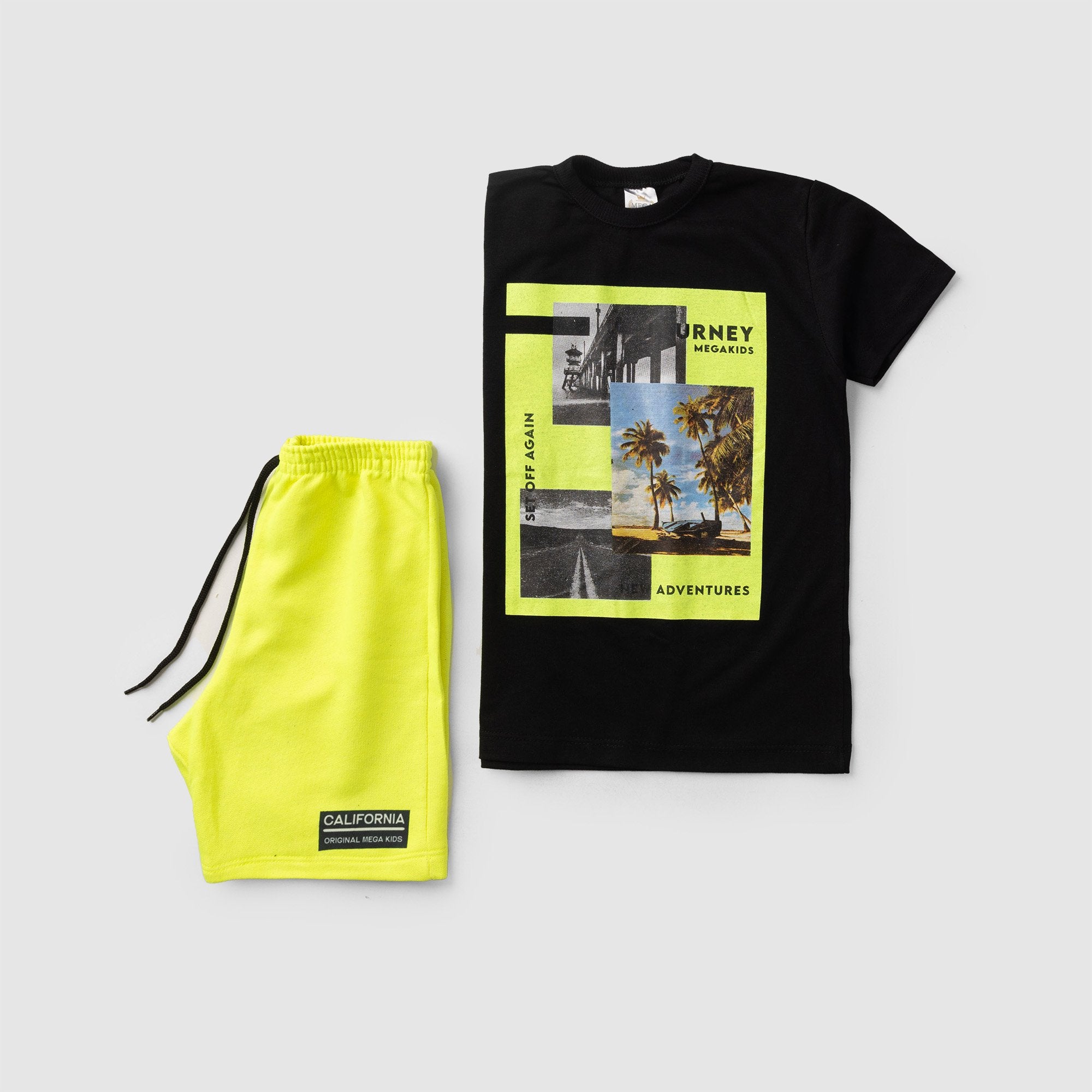 Conjunto Infantil Verão Masculino Jurney Mega Kids - Preto