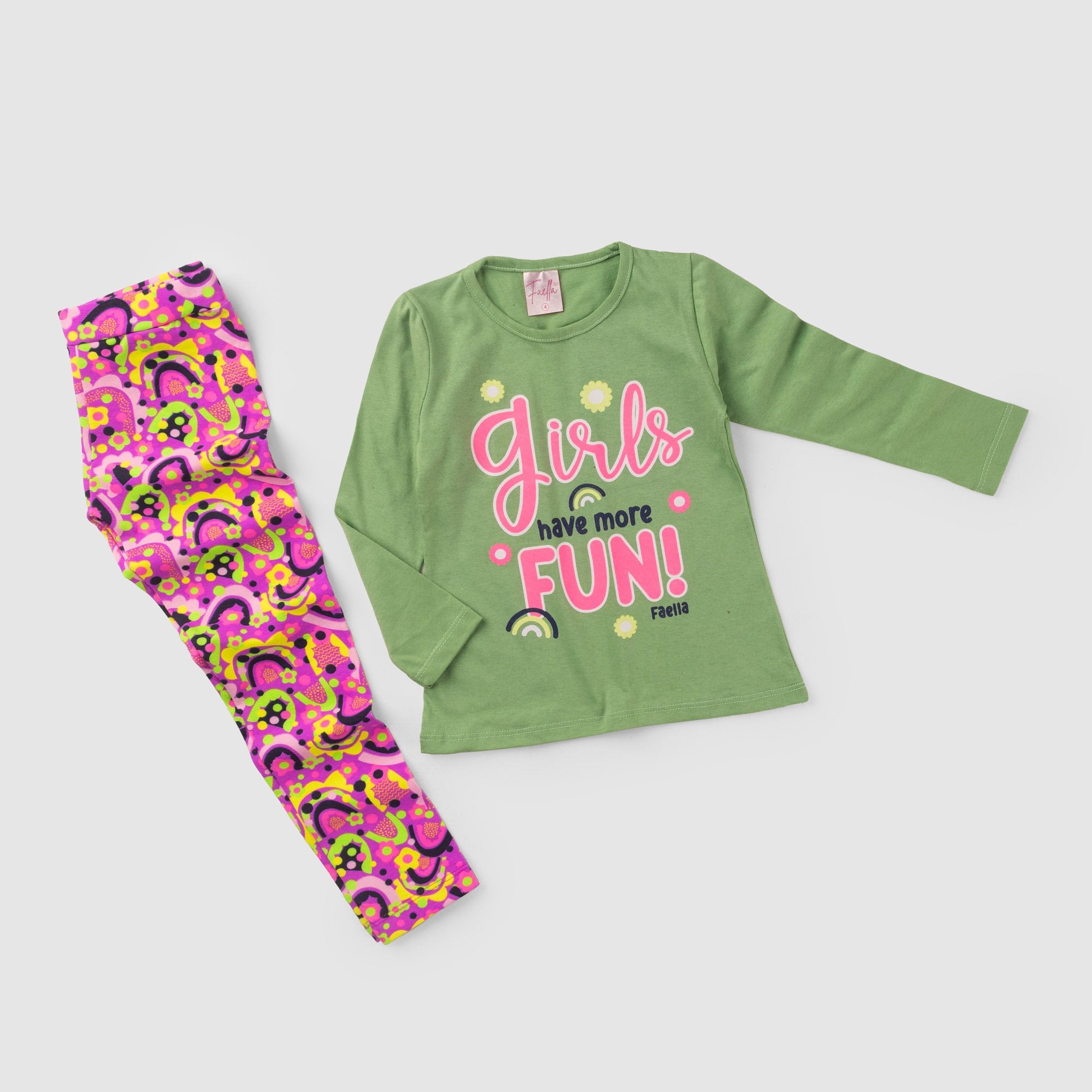 Conjunto Infantil Meia Estação Feminino Girls Fun - Verde