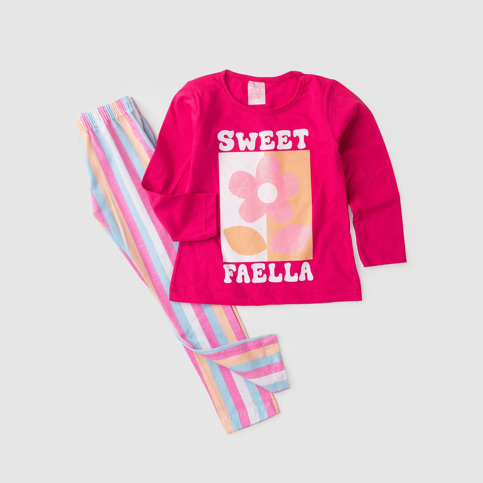 Conjunto Infantil Meia Estação Feminino Sweet Faella - Pink